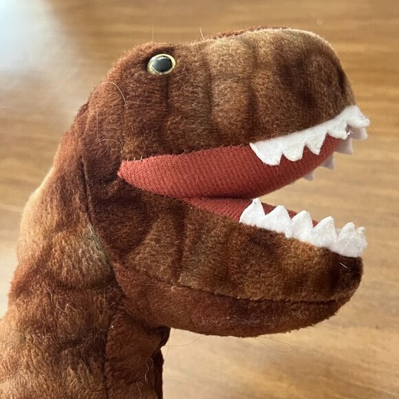 Official Jurassic World Tyrannosaurus T-Rex Dinosaur Brown Plush Stuffie Toy 11" - Picture 4 of 6